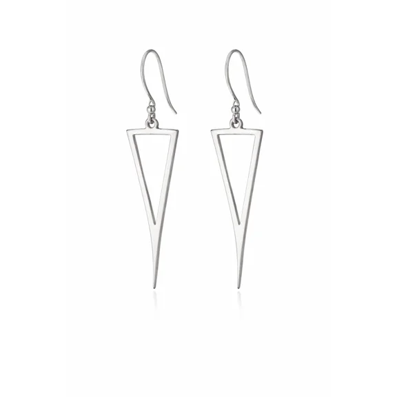 925 Sterling Silver Triangle Dangle Earrings for Women Minimalist Geometric Drop Earrings, Modern Lightweight Jewelry Gift