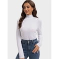 thumbnail image 3 of Women's Slim Fit Turtleneck Long Sleeve Top - Lightweight Base Layer Shirt for Casual Wear, 3 of 6