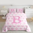 thumbnail image 2 of Homewish Personalized Initial B 3 Pieces Queen Comforter Set for Kids Children Teens,Dreamy Princess Ultra Soft Bedding Sets,Cute Ribbon Bowknot Bedding Comforter Set Breathable,Luxury Bedroom Decor, 2 of 8