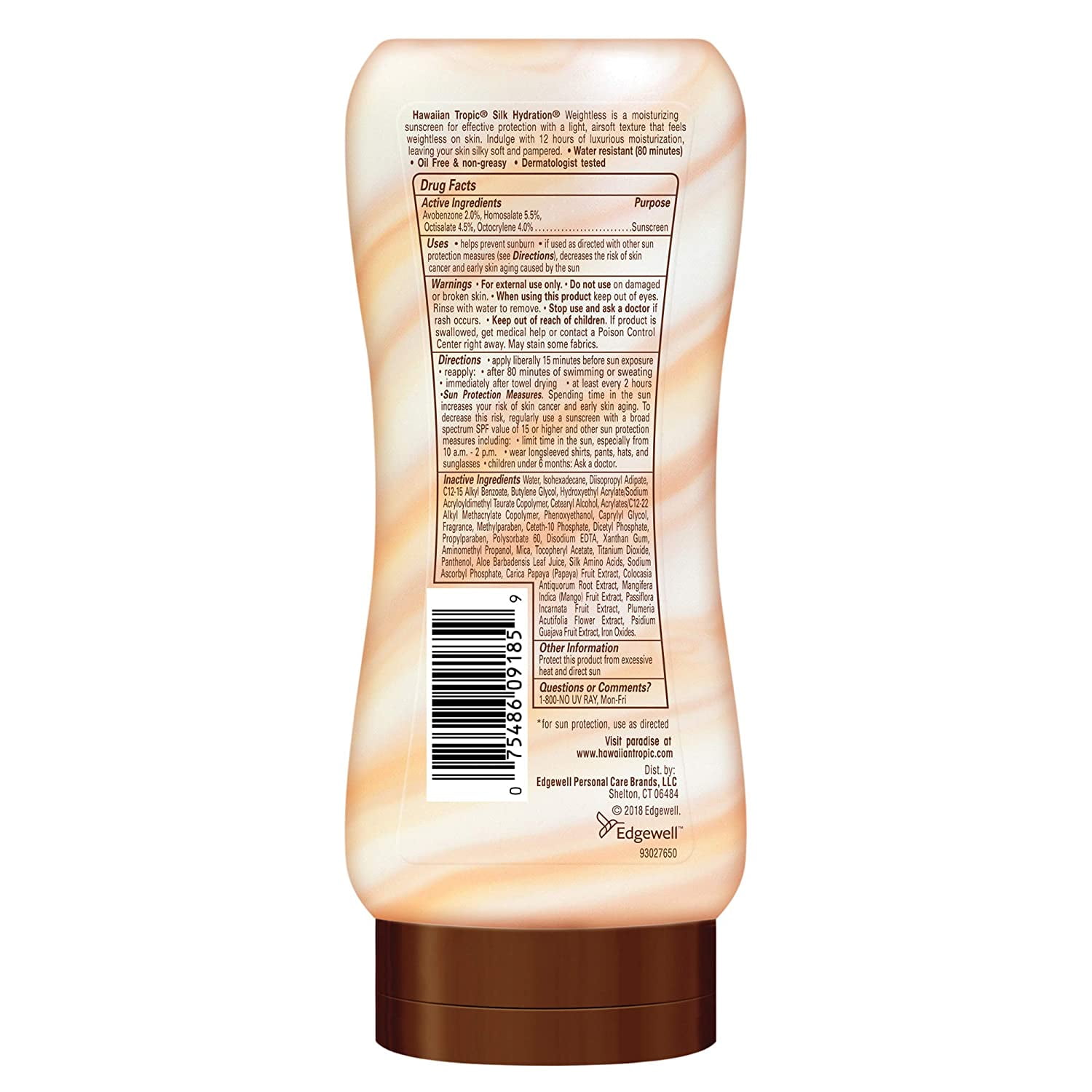 Hawaiian Tropic Silk Hydration Lotion Sunscreen (6 Oz.) & Weightless Hyrdation Face Lotion (1.7 Oz.) - Pack of 1