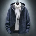 thumbnail image 5 of Ropa para hombre, cárdigan rojo con cremallera, suéteres de punto con cremallera para hombre, sudadera con capucha, chaqueta, abrigo, réplica de alta calidad, algodón grueso de invierno XA, 5 of 5