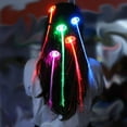 thumbnail image 3 of Luces LED para el cabello, 10 pinzas para el cabello LED de fibra óptica iluminadas para fiesta, barra de baile con horquilla, pinza para el cabello, trenza multicolor para pinzas para el cabello Flash Rojo Verde, 3 of 5