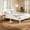 White, variant on Queen Solid Wood Platform Bed Frame with Attached Headboard, Dark Walnut Finish