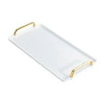 thumbnail image 5 of TISHITA Serving Tray with Handle Storage Organizer Coffee Table Tea Tray Vanity Tray white large, 5 of 8