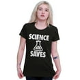 thumbnail image 4 of Science Saves Nerdy Scientist Geek Womens Fitted Plus Size Graphic Tee Brisco Brands 2X, 4 of 5