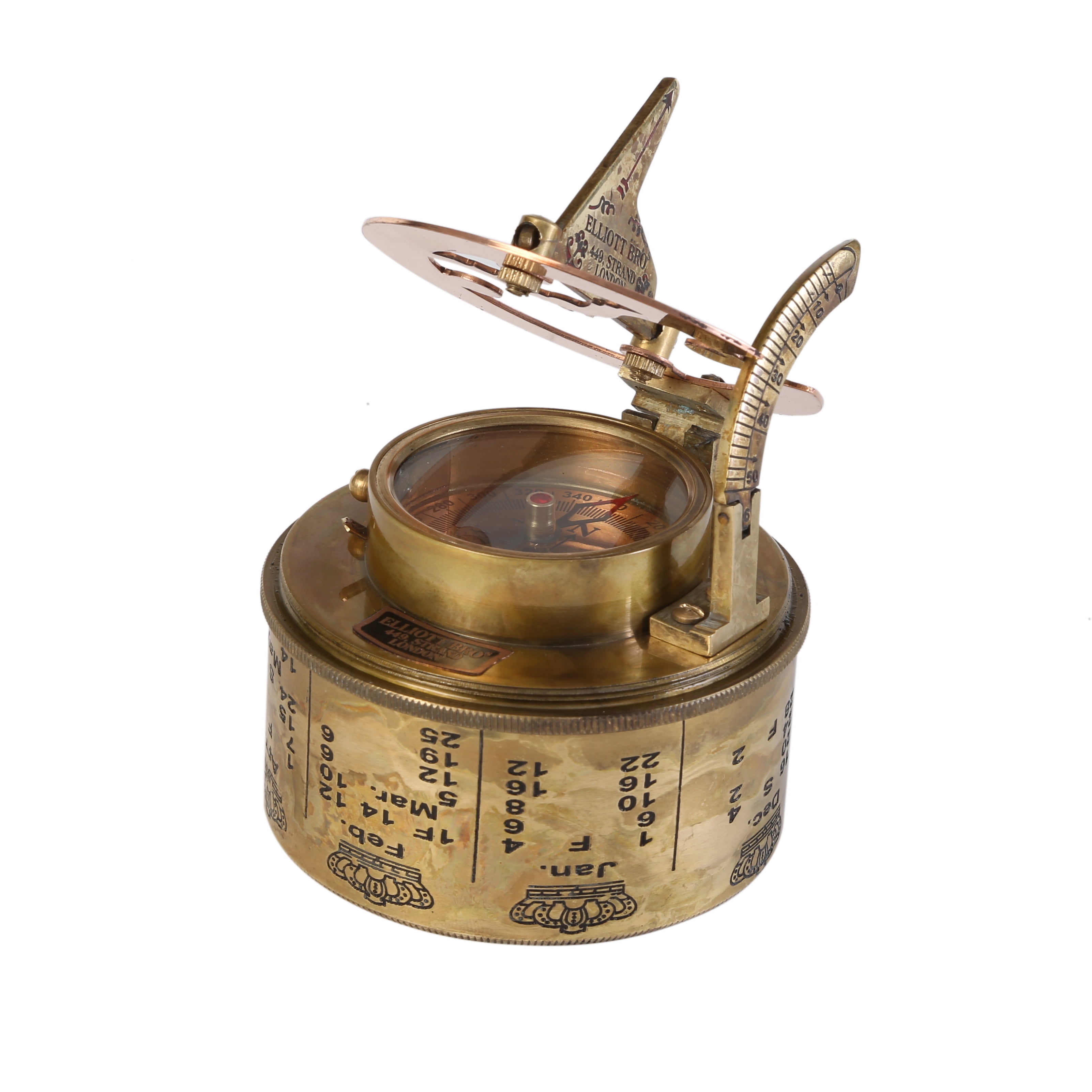 Marine Sundial Compass With Leather Case & Calendar Engraved Baptism Gifts with Leather Case for Loved Ones, Son, Love, Partner