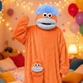 thumbnail image 4 of felwors Kids Fuzzy Pajamas Big Mouth Monster Onesie | Funny Monster Onesies ,Cartoon Cute Full-Body Sleepwear with Soft Fabric, Pajama Party & Cozy Sleepwear Gift(Orange,5-7 Years), 4 of 4
