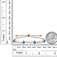 thumbnail image 2 of Gem Stone King 2.00 Ct Round Cabochon Blue Simulated Opal 18K Rose Gold Plated Silver Keren Hanan Women Adjustable Infinity Tennis Bracelet, 2 of 3