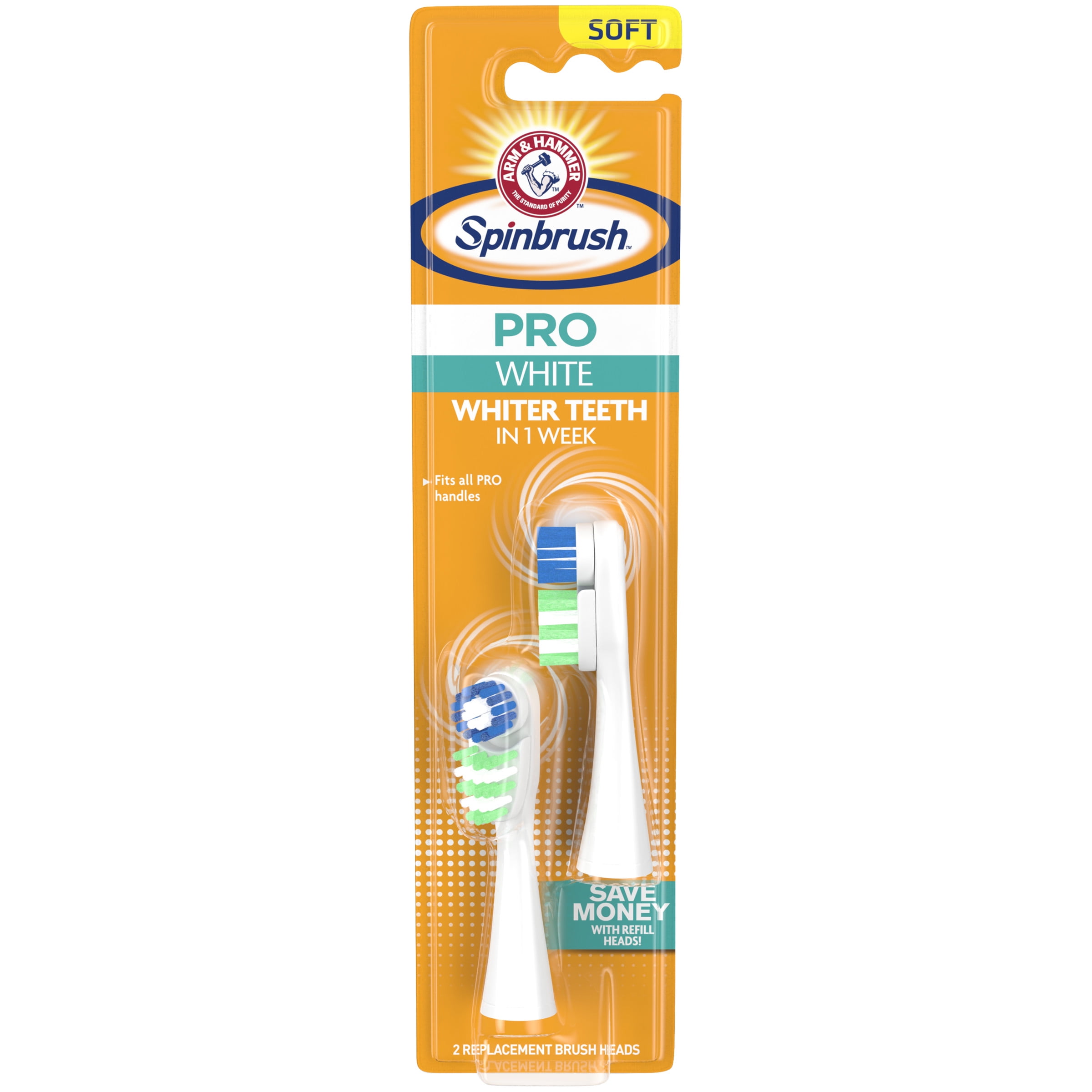 Arm & Hammer Spinbrush Pro Series White Battery Toothbrush Refills