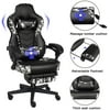 ELECWISH Gaming Chair Military Style PU Leather Modern Executive Adjustable Task Chair with Footrest and Lumbar Suppor White Camo