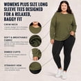 thumbnail image 4 of BILLIONHATS Womens Long ize Long Sleeve Oversized T-Shirts, Cotton Casual Fit Sleeved Tees Tops – Baggy Style Bulk Wholesale Tshirt Packs (12 Pack Dark, Size-3X-Large), 4 of 7