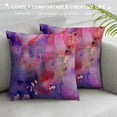 thumbnail image 3 of Leisuo Throw Pillow Cover Watercolor Pastel Abstract Grunge with Paint Splatter Orange Decorative Pillow Case Home Decor Square Pillowcase, 3 of 5