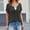 Black, variant on Uaswgudfs 2025 New Tops for Women Summer Short Sleeve Fashion Solid Tops Casual Short Sleeve V-Neck Henley Shirt