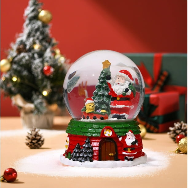 Ganfancp Bola de Cristal Navideña Bola de Nieve Festiva con Diseño de Papá Noel y Árbol de Navidad Ideal para Regalar y Decorar El Hogar Líquido En La Bola 20Ml Ofertas de La Semana Bola de Cristal d