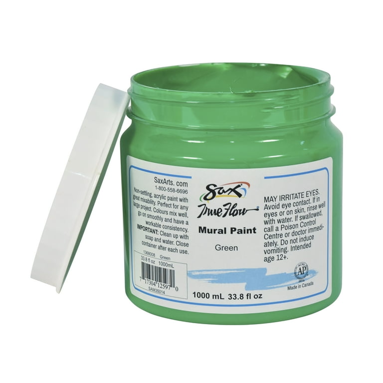 Sax True Flow Acrylic Mural Paint, 1 Quart Plastic Container, Green