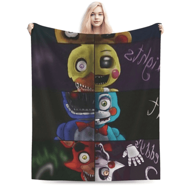 For Five Nights at Freddy Themed Kids Cute Cartoon Throw Blanket 40x52, Comfortable Warm Plush for Gift Blanket,Super Soft HD Fade Resistant Throw Blanket for Bedroom Couch Travel