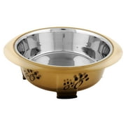 Angle View: Iconic Pet Color Splash Designer Oval Fusion Bowl in Brown- Small