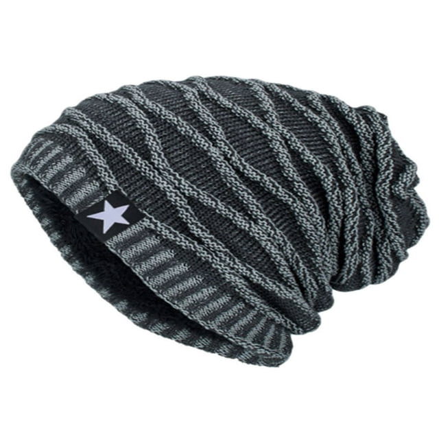 Bonnets Tricotés pour Hommes Hiver Plus Chauds Ski Slouch Vacances en Plein Air Casquettes de Randonnée