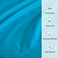 thumbnail image 5 of 400 Thread Count Egyptian Cotton Round Bed Sheet Set - 76" diameter with 15" Deep Pocket - Turquoise Blue Solid - Ultra Soft, Breathable Luxury Bedding, 5 of 5