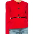 thumbnail image 6 of Women's Collarless Button Down Jacket with Belt Accent, 6 of 7