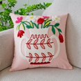 thumbnail image 1 of Funda de almohada con diseño de tulipán verde fresco y sencillo con flores bordadas para sofá, cama, almohada de cintura para oficina, 1 of 6