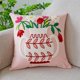 thumbnail image 1 of Funda de almohada con diseño de tulipán verde fresco y sencillo con flores bordadas para sofá, cama, almohada de cintura para oficina, 1 of 6