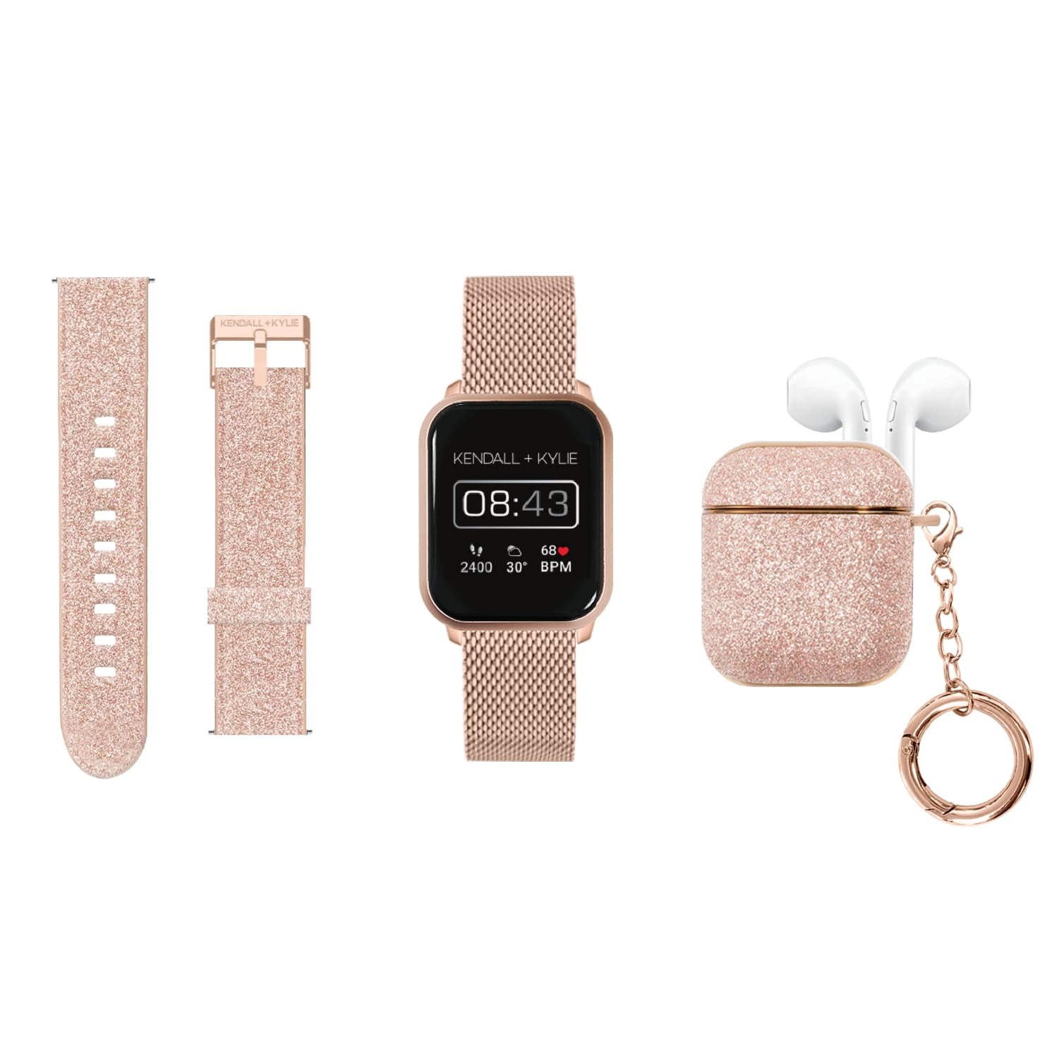 Kendall & Kylie Black/Silver Smart Watch with Interchangeable 