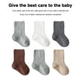thumbnail image 4 of Laklulu calcetines de algodón para recién nacidos, calcetines de cuello redondo, calcetines neutros de color sólido para bebés, calcetines tobilleros para niños y niñas, 4 of 5