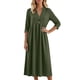 thumbnail image 4 of Vestido Largo de Manga Larga para Mujeres Cuello en V Suelto Bolsillo Cuarto de Manga Poliéster Vestido de Fiesta Casual, 4 of 8