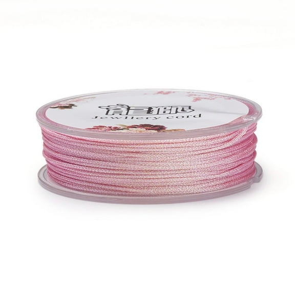 1Roll Polyester Metallic Thread Pearl Pink 1mm about 32.8 yards(30m)/roll