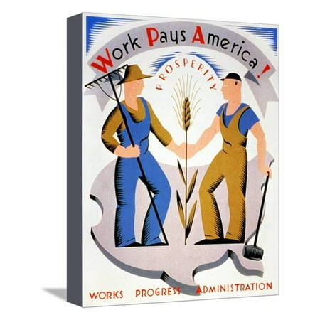 New Deal: Wpa Poster Stretched Canvas Print Wall Art By Vera