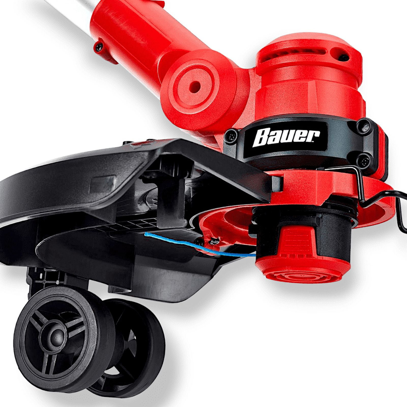 Bauer 12 inch String Trimmer 20Volt Battery Operated Garden Lawn Weed Cutter, Red – (Tool Only)