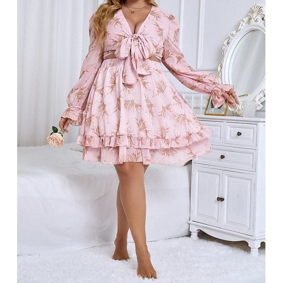 Bohemian boho Style Women Skirt Set Plus Size Suit Summer Fashion Floral Printing V Neck Tops Full Sleeves Pleats Mini Skirt