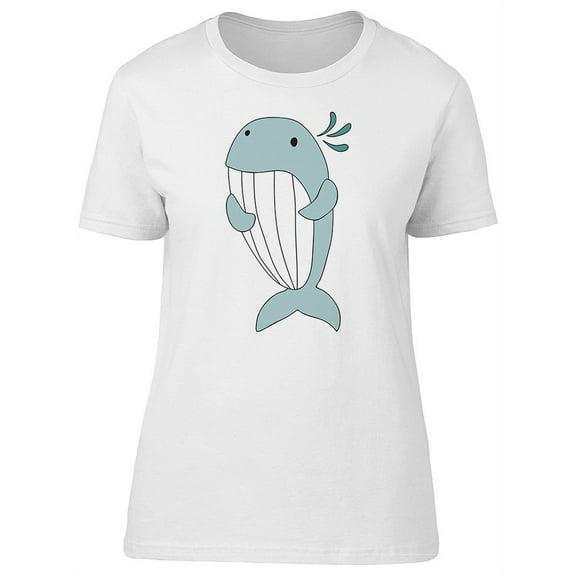 Cute Cartoon Whale T-Shirt Women -Image by Shutterstock, Female Small