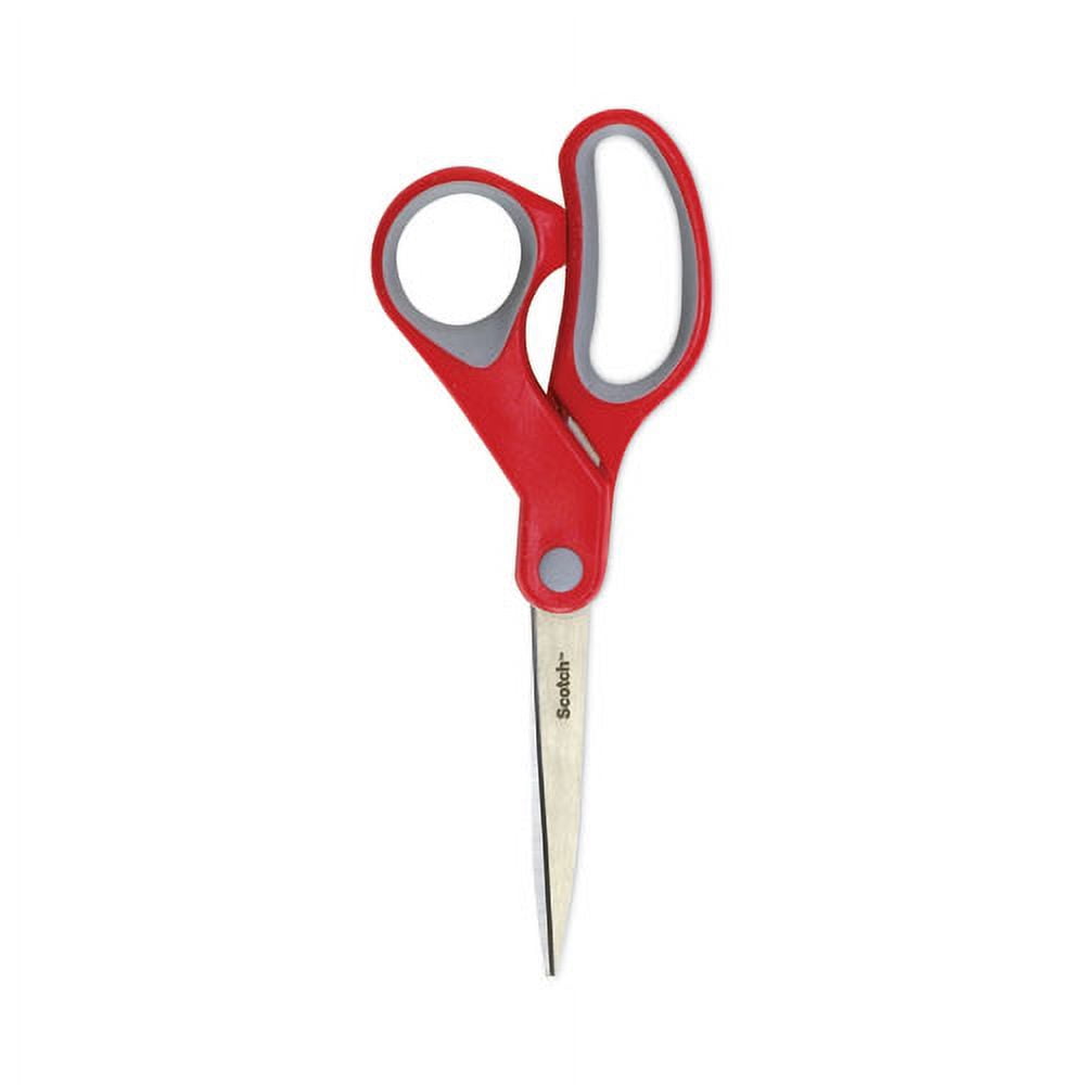 Scotch "Multi-Purpose Scissors, 8"" Long, 3.38"" Cut Length, Gray/red Straight Handle | Bundle of 10 Each" — Residential Use, Standard Application