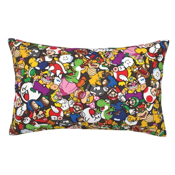 Saiise Mario N Printed Pillowcases with Envelope Closure, Gift for Women Men-14"x20" (Pillow not included)
