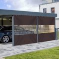 thumbnail image 4 of COVERS & ALL Outdoor Vinyl Curtain with Clear Tarp Panel 12 Oz - 100% Weather Resistant Outdoor See Through Curtain - with Rustproof Grommets - for Pergola, Porch, Gazebos (8'H x 10'W, Coffee), 4 of 6