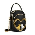 thumbnail image 7 of FORMRS Crossbody Bag for Women Quilted Travel Shoulder Cell Phone Purse with Chain Strap Handbag, Leopard Print Heart Cat, 7 of 7