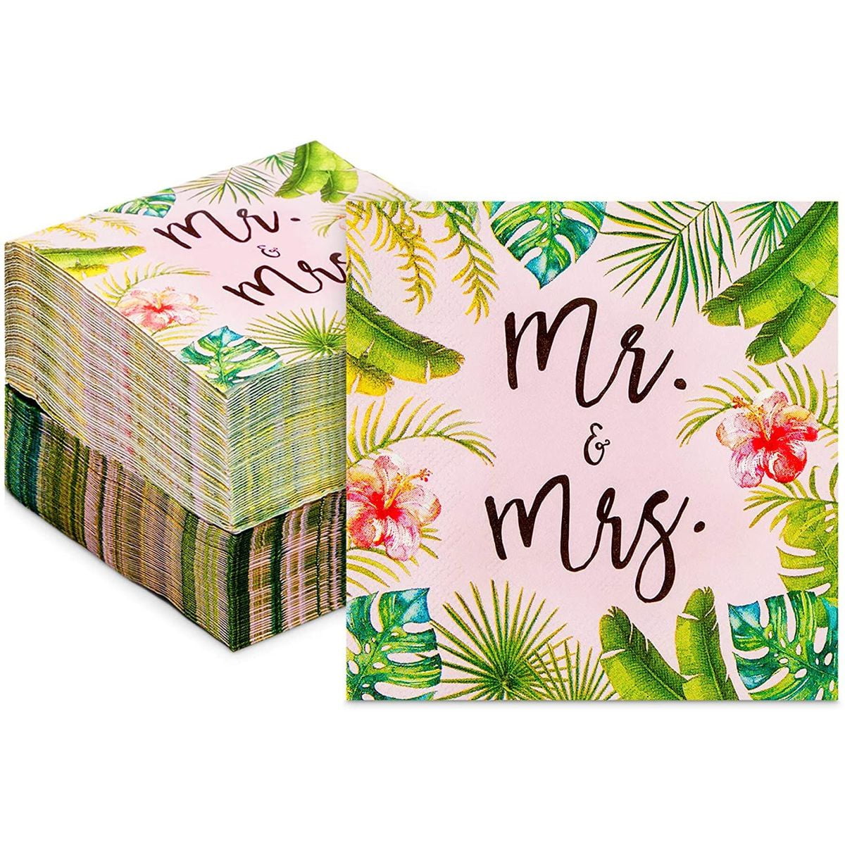 100 ct Tropical Paper Cocktail Napkins for Beach Wedding Party Supplies