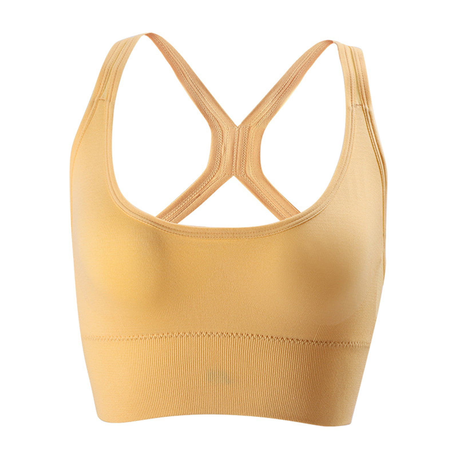 harmtty Sports Bra Solid Color Breathable Stretchy Padded Intimacy