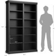 thumbnail image 4 of Memoryfield 74.5" Tall Bookshelf, Extra Large Bookshelf, 6-Tier Double Wide Bookshelves w/ 12 Cubbies, Wide Freestanding Bookcases for Living Room Office Library, Black, 4 of 7