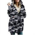 thumbnail image 7 of Women's long-sleeved solid color plush wool cardigan hooded cardigan jacket with pockets, 7 of 7