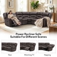 thumbnail image 5 of Bonzy Home Power Reclining Sectional Sofa, Suede Fabric Corner Recliner Couch with Console, Hidden Storage, Cup Holders & USB/Type-C Ports,Espresso, 5 of 7