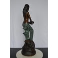 thumbnail image 5 of Mermaid Holding Two Fish Bronze Statue -  Size: 14"L x 14"W x 43"H., 5 of 9