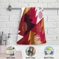 thumbnail image 4 of Red Xmas Tree Hand Towels 2 PCS, Abstract Geometric Kitchen Towel Ultra Soft and Highly Absorbent,Decorative Fingertip Face Towel for Bathroom Hotel, 28.3"x14.4", 4 of 5