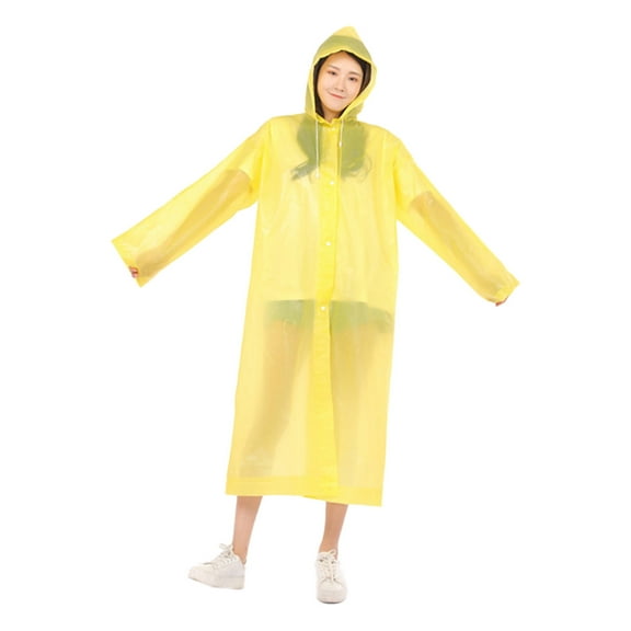 hanxiulin raincoat waterproof rain coat poncho long rain jackets lightweight with drawstring hood for men women , yellow 2 pack
