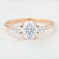 thumbnail image 2 of Cora Jewellery 1.5CT Oval Moissanite With Side Pear 3 stone Engagement Ring For Women, 18K Rose Gold, 2 of 5