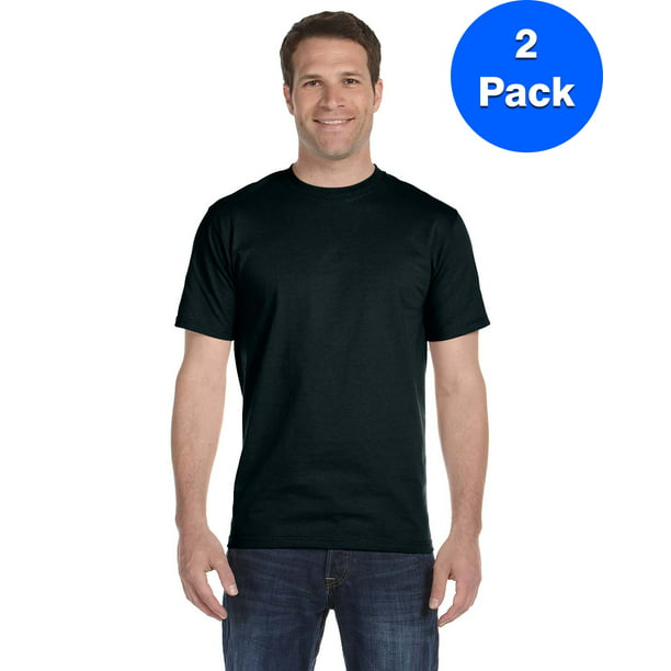 Hanes - Mens 5.2 oz. ComfortSoft Cotton T-Shirt 5280 (2 PACK) - Walmart ...