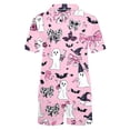 thumbnail image 5 of XIYON Halloween Pajamas Set for Women Ghost Print Short Sleeve Sleepwear Soft Button Down Loungewear Two-Piece Pjs Sets for Holiday Party, 5 of 7