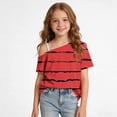 thumbnail image 5 of Bovxnpu Girls Off Shoulder Short Sleeve T Shirts Kids Summer Tops Girls T Shirt One Shoulder Graphic Short Sleeve Light Summer Crewneck Tops, 5 of 9